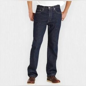 Levi's 505 Straight Leg Regular Fit Dark Blue Jeans 33x34 like new